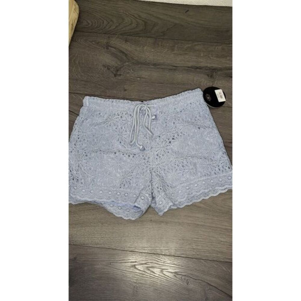 One Five One 151 Blue Fog Floral‎ Lace Drawstring Waist Pull On Short